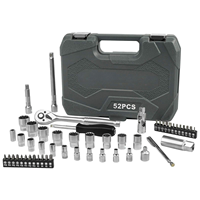 GTYPRO Taiwan Quality 52pcs Multi-Tooth Inch TORX Gear Lock Ratchet Set Profile XZN E Profile Socket Set Metric 1/4 3/8 Nut Bit