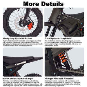 Approvisionnement direct usine : Vélo tout-terrain 3000W, 4000W, 5500W, Mini Dirt. Choisissez parmi trois configurations de moteur puissantes ou Al. - Product Image 4