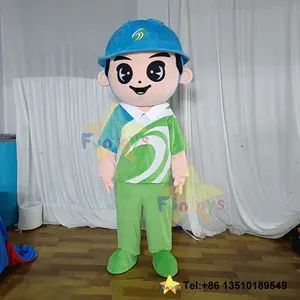 Funtoys Customized Man Maintenance Worker Mascot Costume Safety helmet Cosplay Cartoon Plush Fur Macotte Carnival For Adult