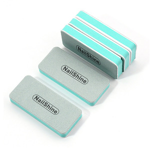Lima de esponja lavable al agua para manicura, bloque pulidor de doble cara, cuadrado, grano fino, mini lima de uñas verde y blanca - Product Image 4