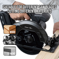 Scie circulaire à batterie en bois, scie circulaire électrique portable sans fil avec base en aluminium