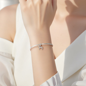 Stylish and <b>cute</b> puppy charm in S925 sterling silver suitable for DIY <b>bracelets</b> and pendants for women - Product Image 6