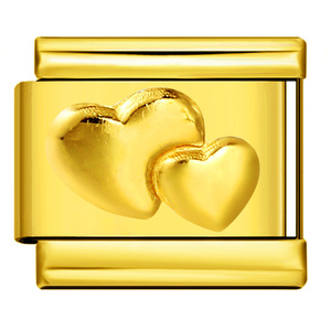 Eslabones de Acero Inoxidable Chapados en Oro con Dijes de Corazón, Huella de Oso y Símbolo de Paz, Accesorios DIY para Pulseras, Joyería Unisex 10mm - Product Image 2