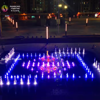 Fontaine d'eau à jet sautant laminaire de danse musicale colorée extérieure directe d'usine de Guangzhou pour des enfants jouant