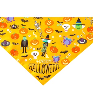 Bandana en coton à double couche Holy Night Halloween pour chiens, motif sorcière citrouille pour toutes les saisons, y compris l'hiver et l'été - Product Image 4