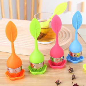 Infuseur à thé créatif en forme de feuille en silicone et acier inoxydable 304 sur mesure, filtre/infuseur à thé domestique. - Product Image 4