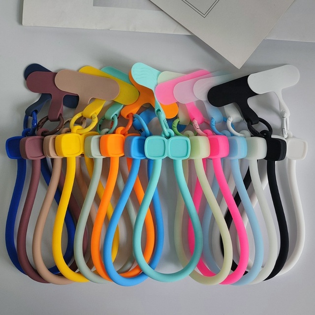 Sedex 4P Factory New Portable Liquid Silicone Mobile Phone Wrist Lanyard Crossbody Soft Strong Anti-lost Detachable Colorful