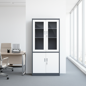 Meubles de bureau modernes, armoires de rangement en métal avec porte en verre pour l'école, le supermarché, l'hôpital - Couleur RAL personnalisée - Product Image 1