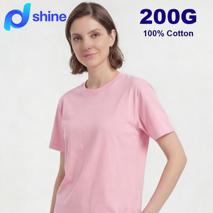 Camiseta de Hombre de Cuello Redondo, 200G, Nueva, Deportiva y Casual, de Verano, Color Sólido, Manga Corta, Versión Regular, 100% Algodón - Product Image 1