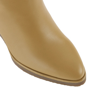 Nuova tomaia in pelle, ultima punta rotonda semplice <span class=keywords><strong>con</strong></span> <span class=keywords><strong>tacco</strong></span> <span class=keywords><strong>a</strong></span> <span class=keywords><strong>zeppa</strong></span> inverno, stivali da donna medio lunghi - Product Image 6