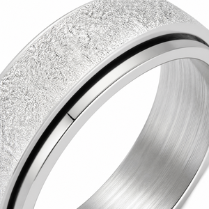 18K Vergoldete Edelstahl-Partnerringe Matt Drehbarer Fidget Spinner Eleganter Luxus Hypoallergener Schmuck - Product Image 3