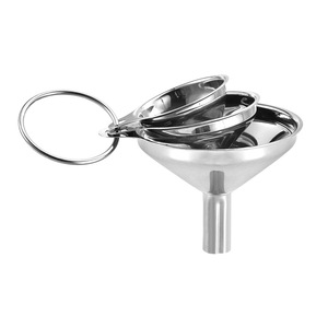 Stainless Steel Oil Funnel 3 Piece Set Short Handle Kitchen Liquid Dispensing Tool For Wine Cooking - Product Image 3