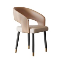 Fauteuil de salle à manger de luxe italien, design nordique moderne et simple, fauteuil de négociation avec accoudoirs pour la maison et les loisirs