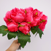 Bouquet de 6 pivoines artificielles, lot de fleurs de pivoine, arrangement floral pour mariage, décoration de table, centre de table