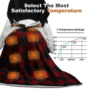 Eco-friendly Electric Quilted Throw <strong>Blanket</strong> with Heating Wire and Sherpa Fleece USB Powered Customizable for Winter Use - Product Image 3