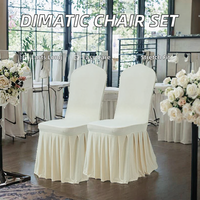 Housses de chaise de salle à manger Dimatic pour mariage, lot de 2 housses extensibles Parsons avec jupe, super ajustées, en polyester lavable, protection de siège