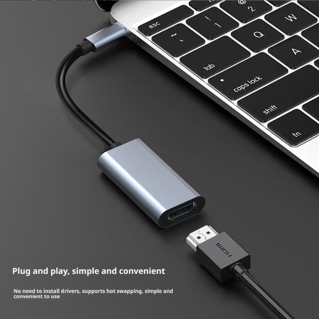 FJGEAR Portable Aluminum Alloy 4K USB-C for Adapter with Type-C Converter 60Hz for MacBook Pro/Air/iPad Pro Video Cables