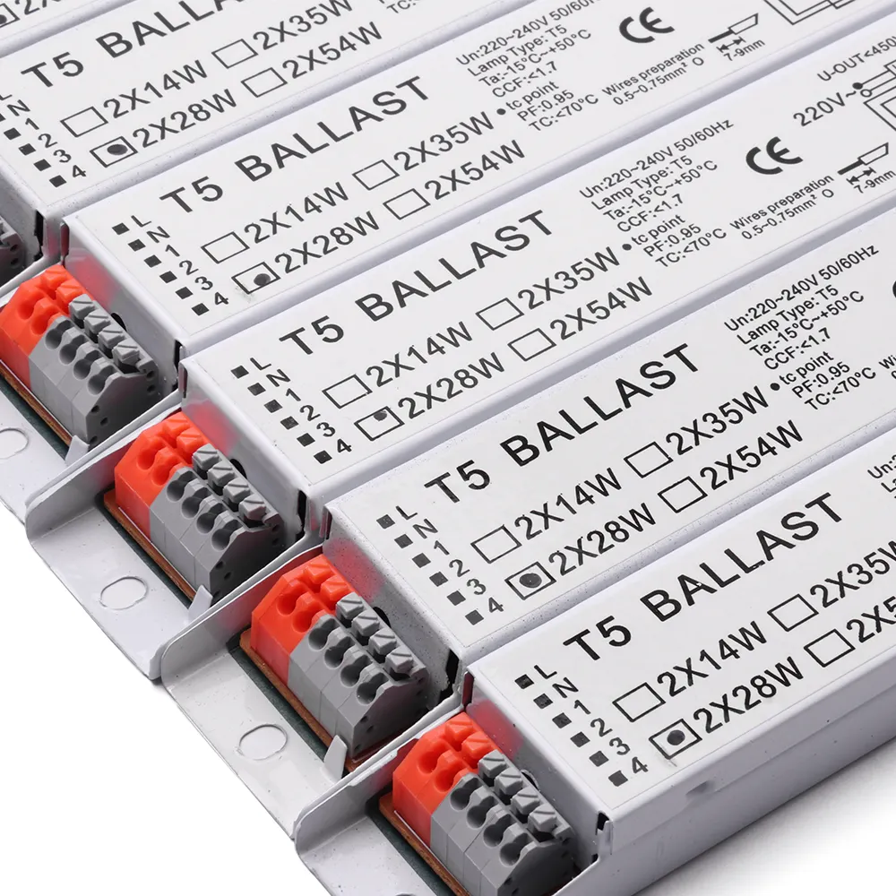 T5 Ballast 2X28W 220V 18W 2X18W 4X18W 36W 2X36W 58W 2X58W Factory Sell T8 Fluorescent Uvc Uv Lighting Electronic Ballast