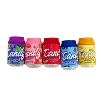 Stock en gros de canettes de soda en plastique de 3,5 oz (100 ml) avec bouchon coloré pour bonbons gélifiés et étiquette holographique