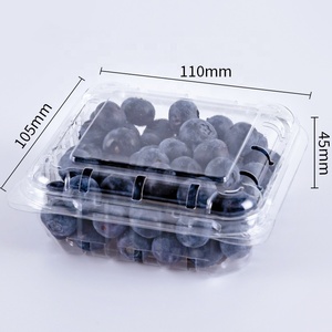 Emballage en plastique recyclé pour fruits <span class=keywords><strong>Lesui</strong></span> 125g, boîte transparente pour fruits, baies, myrtilles, conteneur à clapet avec trous - Product Image 3