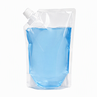 Pochette Doypack transparente à bec verseur avec bouchon à vis en PE pour détergent, shampoing, lotion