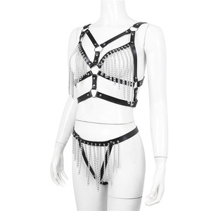 Adult sex toy factory leather women's <b>bondage</b> chain clothing European and American nightclub style export performance costume - Product Image 3