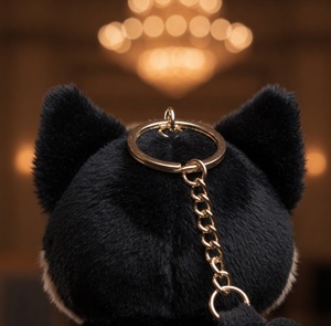 OEM ODM Bat Cat Plush Keychain Bag Pendant Low Moq Promotional Custom Soft Short-pile Plush Fabric Keyring <strong>Monster</strong> - Product Image 3