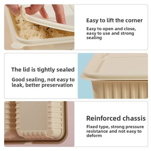 Caja de Almuerzo Ecológica Desechable y Degradable de Almidón de Maíz, Personalizable, con Tres a Seis Compartimentos, Apta para Alimentos, para Sushi - Product Image 6
