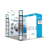 Stand d'exposition portable de stand de tour en spirale pliable d'exposition de publicité en aluminium personnalisé de 10x10ft
