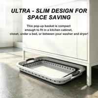 Grand panier à linge en plastique 45L, pliable, avec poignées souples, durable, gain de place, pour literie