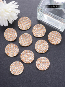 2026 New Rhinestone Tinh Thể Kim Loại Nút Bìa Khuy Măng Sét Có Thể Giặt Kẽm Hợp Kim Chân Phong Cách Với Mạ Kỹ Thuật - Product Image 2