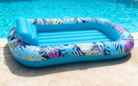 Matelas Gonflable en PVC Durable avec Appui-tête et Poignées pour Fêtes au Bord de la Piscine, Vacances à la Plage, Divertissement Estival en Extérieur (Jusqu'à 5 Passagers)