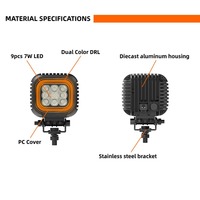 Luz Auxiliar LED Todoterreno de 4 Pulgadas, Haz de Luz Amplio, Ámbar, DRL, Emark, Patentado, IP68, Lámpara LED Todoterreno para Camioneta 4x4, ATV, UTV