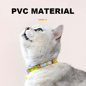 Logotipo personalizado nueva llegada PVC impreso patrón DIY mascota <span class=keywords><strong>Collar</strong></span> impermeable duradero gato <span class=keywords><strong>Collar</strong></span> con remache decoración personalizada - Product Image 3