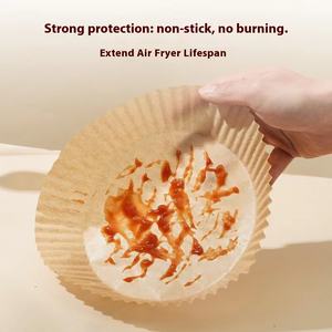 100 pièces papier de cuisson jetable carré rond antiadhésif résistant à la chaleur <span class=keywords><strong>pour</strong></span> outils de pâtisserie de friteuse à Air chaud - Product Image 3