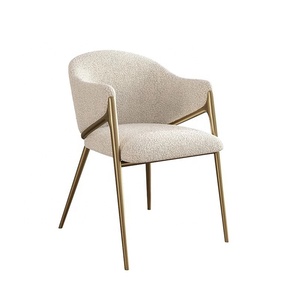 <span class=keywords><strong>Sedie</strong></span> <span class=keywords><strong>da</strong></span> <span class=keywords><strong>Pranzo</strong></span> Imbottite in Sherpa Bianco Tessuto Bouclé Crema per Decorazione di Nozze con Supporto per Gomiti e Schienale per Cucina - Product Image 1