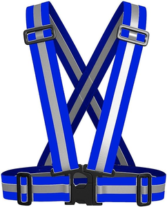 YS <b>Hi</b> <b>Vis</b> Reflective Safety Vest ANSI Class 1 EN 20471 Certified Elastic Blue for <b>Running</b> Walking Jogging 10 Packs - Product Image 2