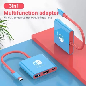 Wholesale Type C to HDTV Multiport Adapter 3 in 1 USB-C Hub to HDTV Cable 4K Output PD 100W <strong>Docking</strong> <strong>Station</strong> for <strong>Nintendo</strong> <strong>Switch</strong> - Product Image 2