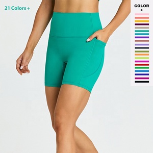 T-Line Tight Nude Hip Lift Gym Shorts Pocket High Waist Sports Cycling Shorts pour femmes - Product Image 1