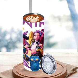 Gobelet isotherme fin en acier inoxydable <span class=keywords><strong>de</strong></span> 20 oz avec paille, durable et écologique, Kpop Demon Hunter Girl, livraison gratuite depuis l'entrepôt américain - Product Image 4