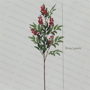 Yapay meyve kırmızı çilek bearberry kızılcık holly meyve şube yapay bitki için parti olay çiçek aranjmanı - Product Image 6