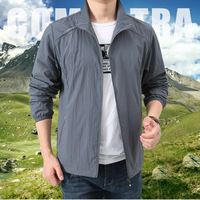 Neue Modische Schnelltrocknende Atmungsaktive Jacke für Herren, Lässiger Stehkragen-Mantel mit Taschen, Einfarbige Outdoor-Sportbekleidung