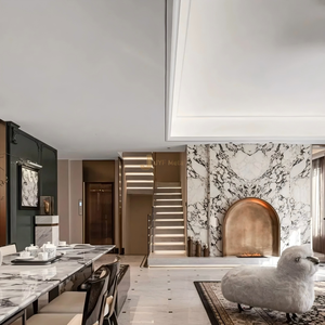 Encadrement de cheminée en acier inoxydable EX983 pour la décoration intérieure de villas de luxe, halls d'hôtel, projets de conception personnalisés - Product Image 2