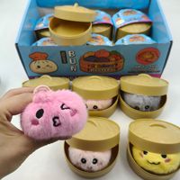 Jouet anti-stress Kawaii Squishy en forme de boulette vapeur souriante, jouet à presser pour enfants et adultes