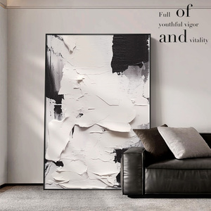 Interior Home Decoration Door Lake Natural Scenery <b>Canvas</b> Hand Oil Painting <b>Framed</b> Big Wall Art Painting Abstract Black White - Product Image 3