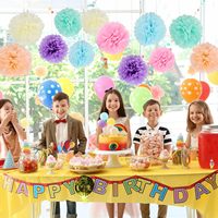 Dekorasi Pesta Pastel - Pom Pom Pelangi, Bunga Kertas untuk Pernikahan, Ulang Tahun, Resepsi Pertunangan, Pesta Bridal Shower