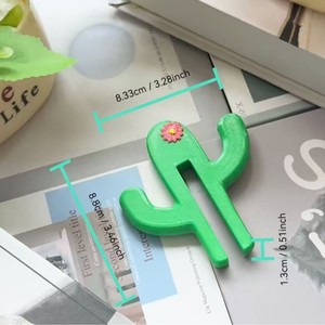 Cactus Shape Silicone Shower Glass <b>Hook</b> Glass Partition Punch-Free Bathroom Door <b>Hook</b> Decorative Glass Shower <b>Hook</b> - Product Image 6