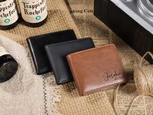 Portafoglio in Pelle Inciso, Portafoglio Personalizzato, Regalo di Anniversario per Lui, Portafoglio per Testimoni, Regalo per Fidanzato, Regali Portafoglio da Uomo - Product Image 2