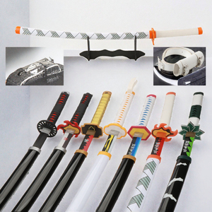 Ceinture porte-épée Demon Slayer en plastique et bois de 41 pouces, accessoires de cosplay <span class=keywords><strong>Kimetsu</strong></span> No Yaiba Tanjirou Kyoujurou, katana d'anime unisexe - Product Image 3