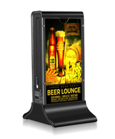 Affichage publicitaire sur table de restaurant, signalisation numérique, panneau publicitaire rétroéclairé par LED, menu, batterie externe, chargeur de téléphone portable
